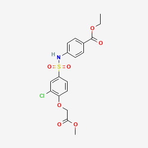 molecular formula C18H18ClNO7S B4536086 Ethyl 4-[[3-chloro-4-(2-methoxy-2-oxoethoxy)phenyl]sulfonylamino]benzoate 
