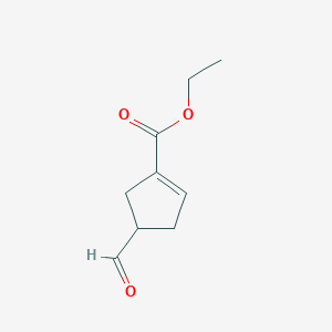molecular formula C9H12O3 B045361 Ethyl 4-formylcyclopentene-1-carboxylate CAS No. 124827-02-7