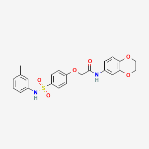 molecular formula C23H22N2O6S B4536274 N-(2,3-dihydro-1,4-benzodioxin-6-yl)-2-[4-[(3-methylphenyl)sulfamoyl]phenoxy]acetamide 