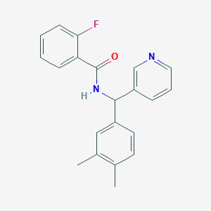 molecular formula C21H19FN2O B4536348 N-[(3,4-dimethylphenyl)(pyridin-3-yl)methyl]-2-fluorobenzamide 