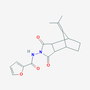 molecular formula C17H18N2O4 B453648 N-[10-(1-methylethylidene)-3,5-dioxo-4-azatricyclo[5.2.1.0~2,6~]dec-4-yl]-2-furamide 
