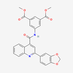 molecular formula C27H20N2O7 B4536575 dimethyl 5-({[2-(1,3-benzodioxol-5-yl)-4-quinolinyl]carbonyl}amino)isophthalate 