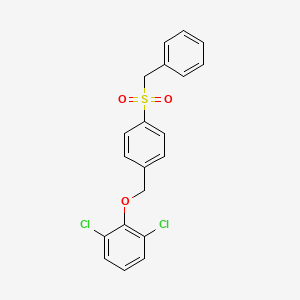 molecular formula C20H16Cl2O3S B4536595 Benzyl {4-[(2,6-dichlorophenoxy)methyl]phenyl} sulfone 