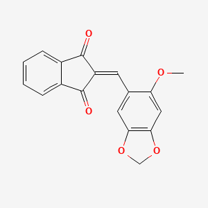 molecular formula C18H12O5 B4536864 2-[(6-Methoxy-1,3-benzodioxol-5-yl)methylidene]indene-1,3-dione 