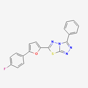 molecular formula C19H11FN4OS B4536935 6-[5-(4-fluorophenyl)furan-2-yl]-3-phenyl-[1,2,4]triazolo[3,4-b][1,3,4]thiadiazole 