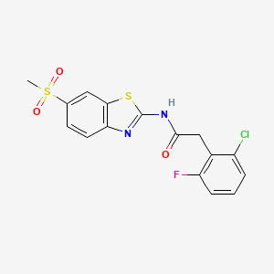 molecular formula C16H12ClFN2O3S2 B4536985 2-(2-chloro-6-fluorophenyl)-N~1~-[6-(methylsulfonyl)-1,3-benzothiazol-2-yl]acetamide 