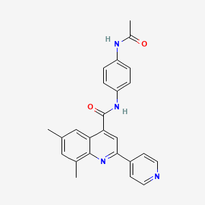 molecular formula C25H22N4O2 B4537025 N-(4-ACETAMIDOPHENYL)-6,8-DIMETHYL-2-(4-PYRIDINYL)-4-QUINOLINECARBOXAMIDE 