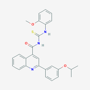molecular formula C27H25N3O3S B453707 N-{[2-(3-ISOPROPOXYPHENYL)-4-QUINOLYL]CARBONYL}-N'-(2-METHOXYPHENYL)THIOUREA 