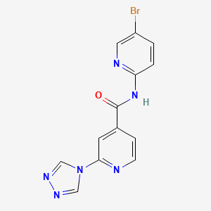 molecular formula C13H9BrN6O B4537112 N-(5-bromopyridin-2-yl)-2-(4H-1,2,4-triazol-4-yl)pyridine-4-carboxamide 