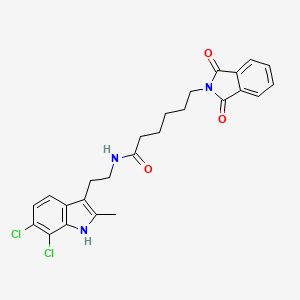 molecular formula C25H25Cl2N3O3 B4537113 N-[2-(6,7-DICHLORO-2-METHYL-1H-INDOL-3-YL)ETHYL]-6-(1,3-DIOXO-2,3-DIHYDRO-1H-ISOINDOL-2-YL)HEXANAMIDE 