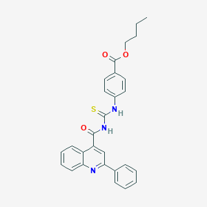 molecular formula C28H25N3O3S B453714 BUTYL 4-[({[(2-PHENYL-4-QUINOLYL)CARBONYL]AMINO}CARBOTHIOYL)AMINO]BENZOATE 