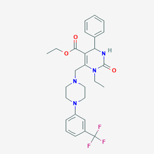 molecular formula C27H31F3N4O3 B4537213 ETHYL 1-ETHYL-2-OXO-4-PHENYL-6-({4-[3-(TRIFLUOROMETHYL)PHENYL]PIPERAZINO}METHYL)-1,2,3,4-TETRAHYDRO-5-PYRIMIDINECARBOXYLATE 