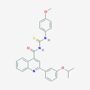 molecular formula C27H25N3O3S B453725 N-{[2-(3-ISOPROPOXYPHENYL)-4-QUINOLYL]CARBONYL}-N'-(4-METHOXYPHENYL)THIOUREA 