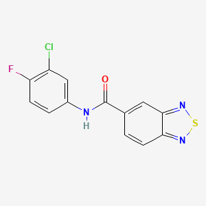 molecular formula C13H7ClFN3OS B4537265 N~5~-(3-CHLORO-4-FLUOROPHENYL)-2,1,3-BENZOTHIADIAZOLE-5-CARBOXAMIDE 