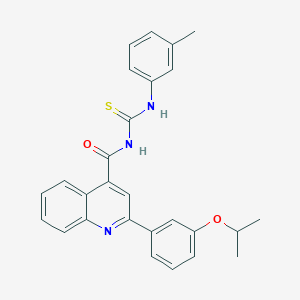 molecular formula C27H25N3O2S B453727 N-{[2-(3-isopropoxyphenyl)-4-quinolinyl]carbonyl}-N'-(3-methylphenyl)thiourea 