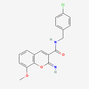 molecular formula C18H15ClN2O3 B4537282 N-[(4-CHLOROPHENYL)METHYL]-2-IMINO-8-METHOXY-2H-CHROMENE-3-CARBOXAMIDE 