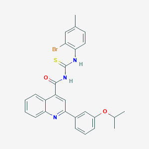 molecular formula C27H24BrN3O2S B453737 N-(2-bromo-4-methylphenyl)-N'-{[2-(3-isopropoxyphenyl)-4-quinolinyl]carbonyl}thiourea 