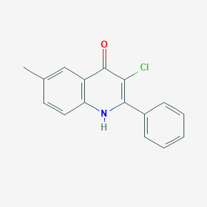 molecular formula C16H12ClNO B045374 3-Chloro-6-methyl-2-phenyl-1H-quinolin-4-one CAS No. 117039-84-6