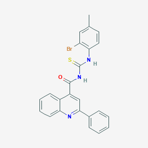 molecular formula C24H18BrN3OS B453744 N-[(2-bromo-4-methylphenyl)carbamothioyl]-2-phenylquinoline-4-carboxamide 
