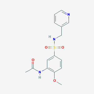 molecular formula C15H17N3O4S B4537616 N-[2-methoxy-5-(pyridin-3-ylmethylsulfamoyl)phenyl]acetamide 