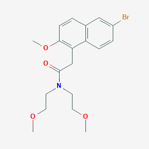 molecular formula C19H24BrNO4 B4537896 2-(6-bromo-2-methoxynaphthalen-1-yl)-N,N-bis(2-methoxyethyl)acetamide 