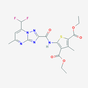 Diethyl 5-({[7-(difluoromethyl)-5-methyl[1,2,4]triazolo[1,5-a]pyrimidin-2-yl]carbonyl}amino)-3-methyl-2,4-thiophenedicarboxylate