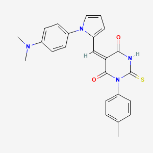 molecular formula C24H22N4O2S B4538014 (5E)-5-({1-[4-(dimethylamino)phenyl]-1H-pyrrol-2-yl}methylidene)-1-(4-methylphenyl)-2-thioxodihydropyrimidine-4,6(1H,5H)-dione 