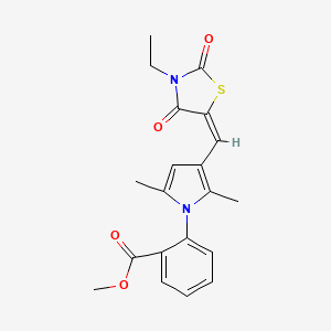 molecular formula C20H20N2O4S B4538019 methyl 2-{3-[(E)-(3-ethyl-2,4-dioxo-1,3-thiazolidin-5-ylidene)methyl]-2,5-dimethyl-1H-pyrrol-1-yl}benzoate 