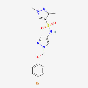 molecular formula C15H16BrN5O3S B4538142 N~4~-{1-[(4-BROMOPHENOXY)METHYL]-1H-PYRAZOL-4-YL}-1,3-DIMETHYL-1H-PYRAZOLE-4-SULFONAMIDE 
