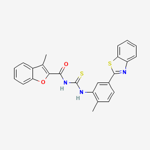 molecular formula C25H19N3O2S2 B4538151 1-[5-(1,3-Benzothiazol-2-YL)-2-methylphenyl]-3-(3-methyl-1-benzofuran-2-carbonyl)thiourea 