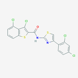 3,4-dichloro-N-[4-(2,4-dichlorophenyl)-1,3-thiazol-2-yl]-1-benzothiophene-2-carboxamide