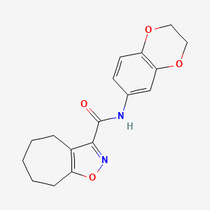 molecular formula C17H18N2O4 B4538193 N-(2,3-dihydro-1,4-benzodioxin-6-yl)-5,6,7,8-tetrahydro-4H-cyclohepta[d][1,2]oxazole-3-carboxamide 