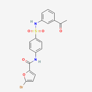 molecular formula C19H15BrN2O5S B4538218 N-[4-[(3-acetylphenyl)sulfamoyl]phenyl]-5-bromofuran-2-carboxamide 