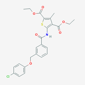 molecular formula C25H24ClNO6S B453832 Diethyl 5-({3-[(4-chlorophenoxy)methyl]benzoyl}amino)-3-methyl-2,4-thiophenedicarboxylate 