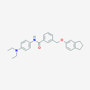 molecular formula C27H30N2O2 B453833 N-[4-(diethylamino)phenyl]-3-[(2,3-dihydro-1H-inden-5-yloxy)methyl]benzamide 