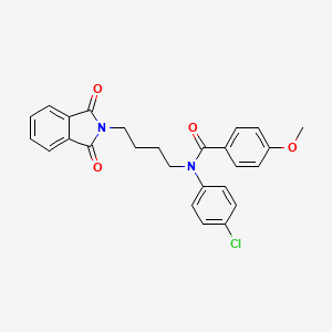 molecular formula C26H23ClN2O4 B4538357 N-(4-chlorophenyl)-N-[4-(1,3-dioxoisoindol-2-yl)butyl]-4-methoxybenzamide 