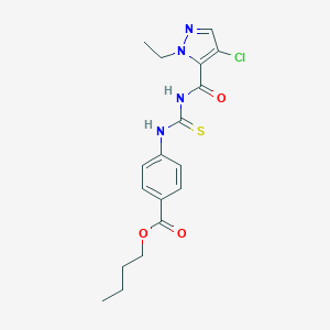 molecular formula C18H21ClN4O3S B453836 butyl 4-[({[(4-chloro-1-ethyl-1H-pyrazol-5-yl)carbonyl]amino}carbothioyl)amino]benzoate 