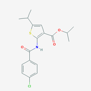 molecular formula C18H20ClNO3S B453843 Isopropyl 2-[(4-chlorobenzoyl)amino]-5-isopropyl-3-thiophenecarboxylate 