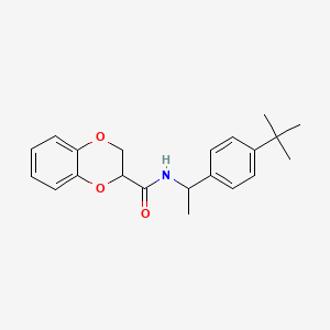 molecular formula C21H25NO3 B4538431 N-[1-(4-tert-butylphenyl)ethyl]-2,3-dihydro-1,4-benzodioxine-3-carboxamide 