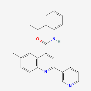 molecular formula C24H21N3O B4538489 N-(2-ethylphenyl)-6-methyl-2-(pyridin-3-yl)quinoline-4-carboxamide 