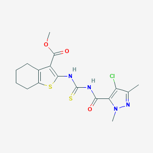 methyl 2-[({[(4-chloro-1,3-dimethyl-1H-pyrazol-5-yl)carbonyl]amino}carbothioyl)amino]-4,5,6,7-tetrahydro-1-benzothiophene-3-carboxylate
