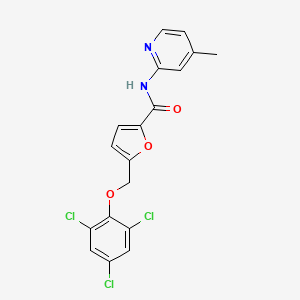 molecular formula C18H13Cl3N2O3 B4538610 N-(4-METHYL-2-PYRIDYL)-5-[(2,4,6-TRICHLOROPHENOXY)METHYL]-2-FURAMIDE 