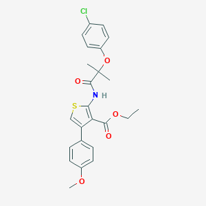 molecular formula C24H24ClNO5S B453863 Ethyl 2-[[2-(4-chlorophenoxy)-2-methylpropanoyl]amino]-4-(4-methoxyphenyl)thiophene-3-carboxylate 