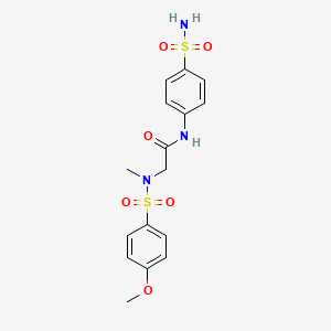 molecular formula C16H19N3O6S2 B4538647 N~2~-[(4-methoxyphenyl)sulfonyl]-N~2~-methyl-N-(4-sulfamoylphenyl)glycinamide 