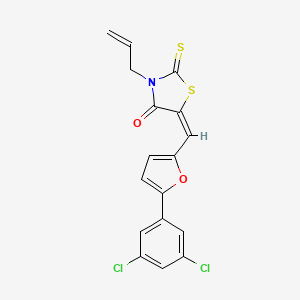 molecular formula C17H11Cl2NO2S2 B4538679 (5E)-5-[[5-(3,5-dichlorophenyl)furan-2-yl]methylidene]-3-prop-2-enyl-2-sulfanylidene-1,3-thiazolidin-4-one 