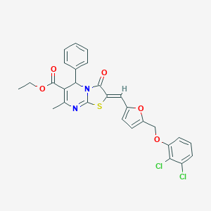 ethyl 2-({5-[(2,3-dichlorophenoxy)methyl]-2-furyl}methylene)-7-methyl-3-oxo-5-phenyl-2,3-dihydro-5H-[1,3]thiazolo[3,2-a]pyrimidine-6-carboxylate