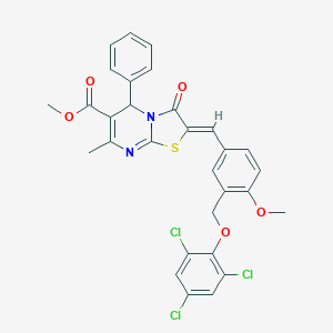 methyl (2Z)-2-{4-methoxy-3-[(2,4,6-trichlorophenoxy)methyl]benzylidene}-7-methyl-3-oxo-5-phenyl-2,3-dihydro-5H-[1,3]thiazolo[3,2-a]pyrimidine-6-carboxylate