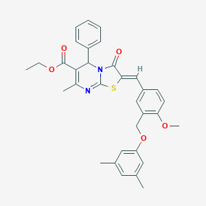 ethyl (2Z)-2-{3-[(3,5-dimethylphenoxy)methyl]-4-methoxybenzylidene}-7-methyl-3-oxo-5-phenyl-2,3-dihydro-5H-[1,3]thiazolo[3,2-a]pyrimidine-6-carboxylate