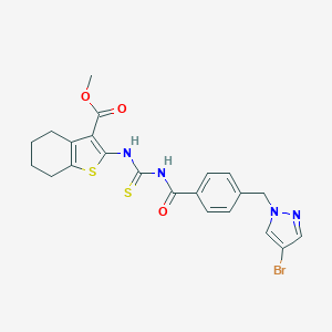 methyl 2-{[({4-[(4-bromo-1H-pyrazol-1-yl)methyl]phenyl}carbonyl)carbamothioyl]amino}-4,5,6,7-tetrahydro-1-benzothiophene-3-carboxylate
