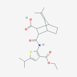 3-({[3-(Ethoxycarbonyl)-5-isopropyl-2-thienyl]amino}carbonyl)-7-(1-methylethylidene)bicyclo[2.2.1]heptane-2-carboxylic acid